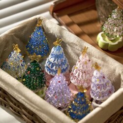 Jingdezhen Ceramic Rotating Christmas Tree Healing Decorative Ornament Authentic Atmosphere Decoration Creative Holiday Gift