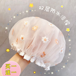 Double-Layer Shower Cap for Women, Waterproof for Bathing, Household Use, Anti-Oil Smoke Head Cover, Special Shower Cap for Girls' Hair Drying Mask, 2025 New Model