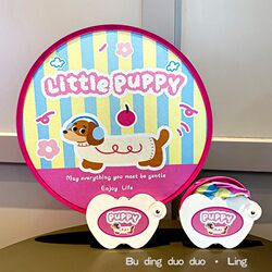 2025 New Cute Dachshund Reflective Folding Fan Summer Selfie Light-Enhancing Tool Large Round Fan