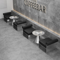 Cafe Stainless Steel Leisure Single Sofa Chair Industrial Style Bar Bar Rest Area Milk Tea Shop Table and Chair Popular
