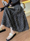 La Chapelle black floral skirt for women slim and slim 2025 new summer hot high-waisted A-line long skirt temperament
