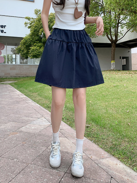 
La Chapelle high waist skirt for women, slimming 2025 new summer thin cool breathable five-point skirt short skirt