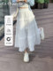 La Chapelle White Cake Skirt Women's Skirt 2025 New Summer Mid-Length Princess Skirt Slim and Slim

