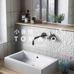 French White Embossed Small Flower Tiles Bathroom Bathroom Dry and Wet Area Background Wall Tiles Balcony Kitchen Glazed Tiles