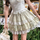 Sen Girls Tribe Original Retro Printed Lace Spliced ​​Cake Skirt Women's High Waist Skirt 2025 Summer