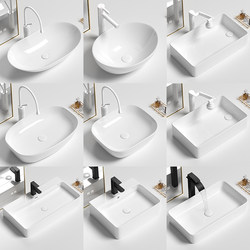 Countertop Basin Balcony Side Drainage Wash Basin Ceramic Wash Basin Bathroom Single Basin Square Round Small Basin Home