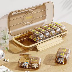 Portable Medicine Box with Morning and Evening Reminders for Seven Days a Week, Large Capacity, Portable Pill Organizer for the Elderly, a Convenient Tool for Taking Medication