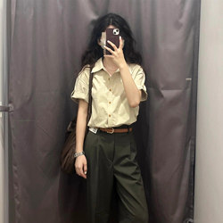 Light Mature Style Simple Short-Sleeved Shirt, New Summer Korean Version with a High-End Feel, Niche Loose Fit, Versatile and Stylish Layering Shirt