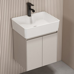 Small Apartment Space-Saving Aluminum Bathroom Cabinet Set, Narrow-Sided Washbasin Cabinet for Bathroom, Balcony Mini Washstand