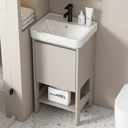 Cream-Style Bathroom Cabinet Combination, Wall-Mounted Washbasin, Balcony Ceramic Integrated Washbasin Cabinet, Washstand