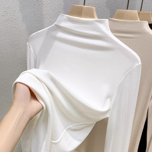 
Children's Modal half-high neck long-sleeved T-shirt base shirt spring and autumn new style medium and large children boys and girls inner wear ins tops