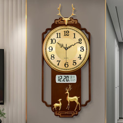 New Chinese-Style Punch-Free Wall Clock for Living Room, Stylish and Elegant Wall-Mounted Clock, 2026 New Model, Light Luxury Calendar