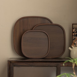 2025 New Walnut-Colored Bamboo Square Tea Tray Dessert Snack Plate Restaurant Coffee Storage Tray