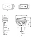 Công tắc thuyền chống nước DC 12V24V36VKCD30A 2 chân 3 chân có nút nguồn hình thuyền nhẹ 