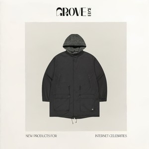 
[Ready Stock] GROVE EDGE Japanese style detachable hooded washed zipper windbreaker women's loose long coat