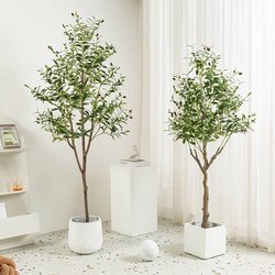 Artificial Green Plant Olive Tree Potted Plant Indoor Large Nordic Style Living Room Clothing Store Decoration Fake Plant Floor-Standing Ornament