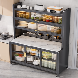 Kitchen Storage Rack, Sideboard, Slate Storage Cabinet, Multi-Layer Microwave Oven, Multi-Functional Storage Cupboard, Cabinet