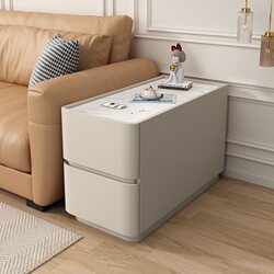 Side Cabinet Next to the Sofa, Light Luxury and High-End, with Wheels, Movable Side Cabinet, Living Room Solid Wood Side Cabinet, Side Table, Cabinet