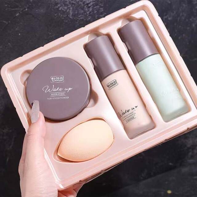 Liquid Foundation, Isolation Cream, Loose Powder Combination Set, Long ...
