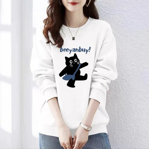 毛圈棉圆领卫衣女秋冬季2025新款爆款正肩宽松显瘦时尚百搭上衣