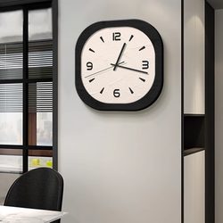 Simple Modern Dining Room Clock Decorative Painting Black and White High-End Living Room Clock Hanging Painting Creative Silent Home Wall Clock
