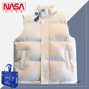 
NASA American vest men's autumn and winter loose trendy brand stand collar large size casual vest down jacket cotton jacket