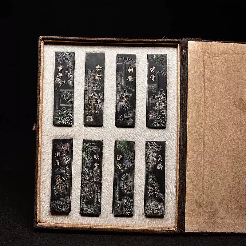 曹素功三十周年記念墨　82年製　10個セット【箱無し】オマケ付 清時代墨曹素功古墨