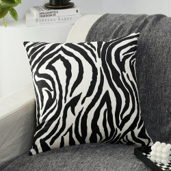American-Style New Throw Pillow for Sofa, Living Room, Large Backrest, Headboard, High-End Zebra Pattern Black and White Cushion Cover for Home Use