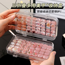 Nail Salon Popular Portable Wearable Nail Polish Organizer Display Box 70% off Layers Transparent Dust-Proof Jewelry Storage Box