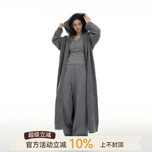 
Wu Tongtong long-sleeved long-sleeved sweater jacket for women early autumn Korean lazy loose casual knitted cardigan coat