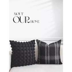 Light Luxury Black High-End Three-Dimensional Bubble Grid Model Room Sofa Cushion Pillow Lumbar Pillow Backrest Pillow Cover with Insert