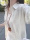 棉麻长袖防晒衬衫女夏季薄款宽松慵懒松弛感外搭衬衣吊带两件套装