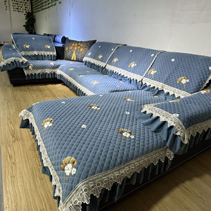 
Four Seasons Universal Embroidery High-end U-shaped Sofa Set Home Concubine Left and Left Universal 2024 New Sofa Cushion