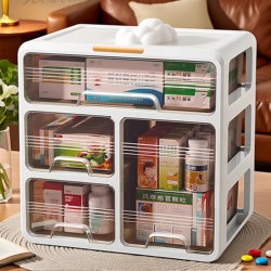 Medicine Box Drawer-Type Household Medicine Box Transparent Medicine Storage Box Family Large-Capacity Medicine Backup Box