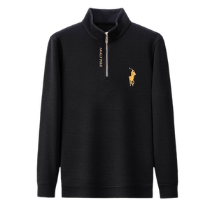 
High-end authentic men's sweatshirts in spring and autumn thickened casual stand collar half zipper free long-sleeved T-shirts in spring and autumn base shirt