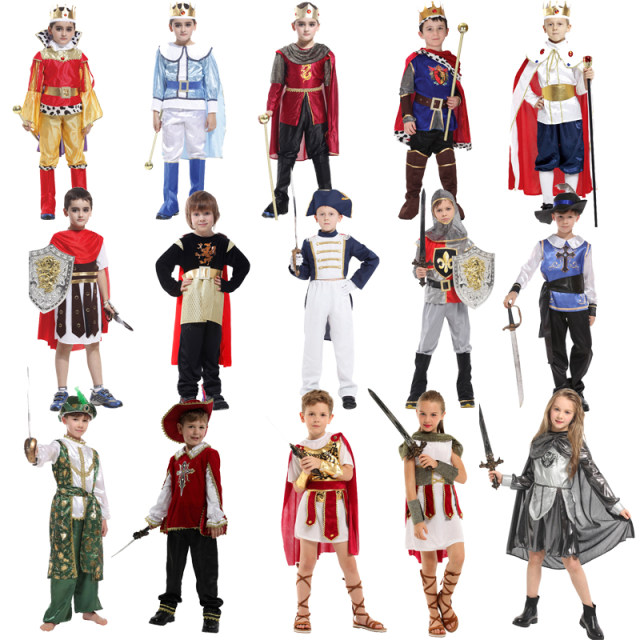 Halloween Children's Men's and Women's Performance Clothing Prince King Arab Warrior Knight Warrior Cos Performance Clothing
