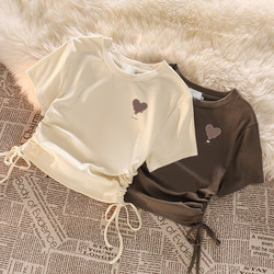 Girls' Pure Cotton Short-Sleeved T-Shirt, Summer 2026 New Style, Large Children's Short Versatile Top for Girls, Suitable for Middle School Students