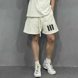 Summer American high street simple trendy drawstring five-point pants
