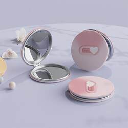 ins Wind-Style Handheld Mirror, Portable for Student Dormitories and Home Use, Makeup Mirror, Desktop Mirror, High Aesthetic Value, Portable Small Mirror