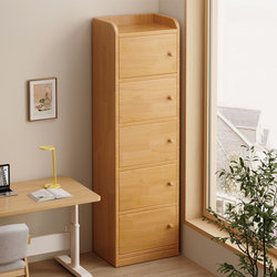 Solid Wood Corner Bookcase with Dustproof Doors, Children's Bookshelf, Floor-Standing Narrow Cabinet, Storage Cabinet, Household Integrated Standing Cabinet