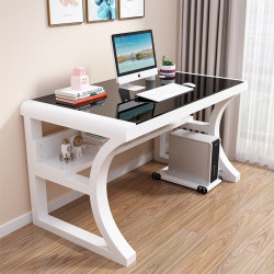 Computer Desk Desktop Home Modern Simple Tempered Glass Table Office Desk Student Desk Writing Desk Bedroom Table