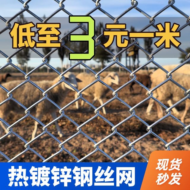 Hot-dip galvanized chain link fence, iron wire guardrail, fence protective net, steel wire breeding cattle, sheep and pig fence orchard enclosure net