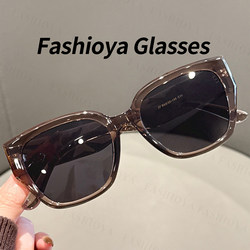 Large-Frame Cat-Eye Sunglasses for Women, High-End, Suitable for Outdoor Driving, Uv Protection, Polarized, Korean Style, Can Be Fitted with Prescription Lenses