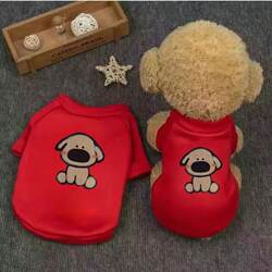 Autumn and Winter Fleece-Lined Warm Sweatshirt Dog Clothes Anti-Freeze Puppy Vest Korean Style ins Pet Clothing Cute Puppy