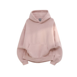Wainot Trendy Brand Unisex Pink Hooded Sweatshirt Spring and Autumn Hoodie 400g Heavyweight Top