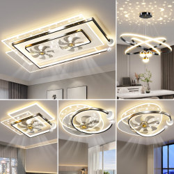 Living Room Lamp Led Ceiling Light Modern Simple and Elegant Zhongshan Lighting Fixtures Bedroom Dining Room Lamp Fan Lamp Package Combination