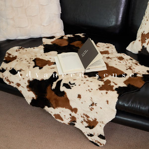 
COSYCO cow pattern carpet living room cushion heat insulation coaster short velvet special-shaped chair cushion anti-slip sofa cushion leather cushion