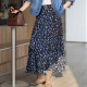 VEE25 spring outfit, slim casual floral skirt printed versatile midi skirt elegant skirt