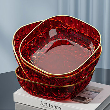 Red plate with large housewarming square shape