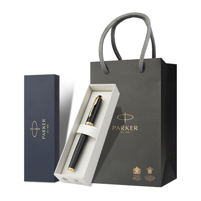 PARKER PARKER IM 퓨어 블랙 LIYA 골드 클립 시그니처 펜 오브 펜 남성용 및 여성용 비즈니스 고급 선물 상자-
